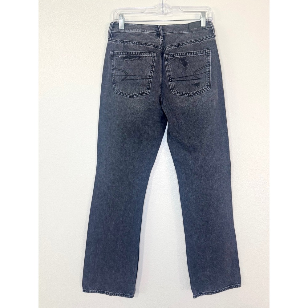 American Eagle Women's Size 4 90s Bootcut Washed Black Distressed Jeans - Picture 3 of 9